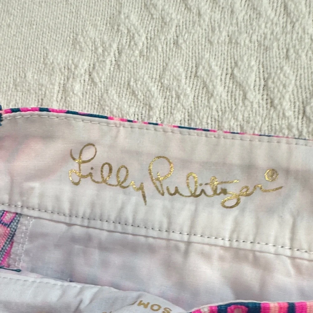 Lilly Pulitzer Vibrant Pink and Blue Patterned Shorts - Picture 2 of 5
